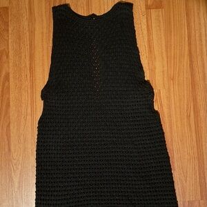 Elegant Black Crochet Tank Top
